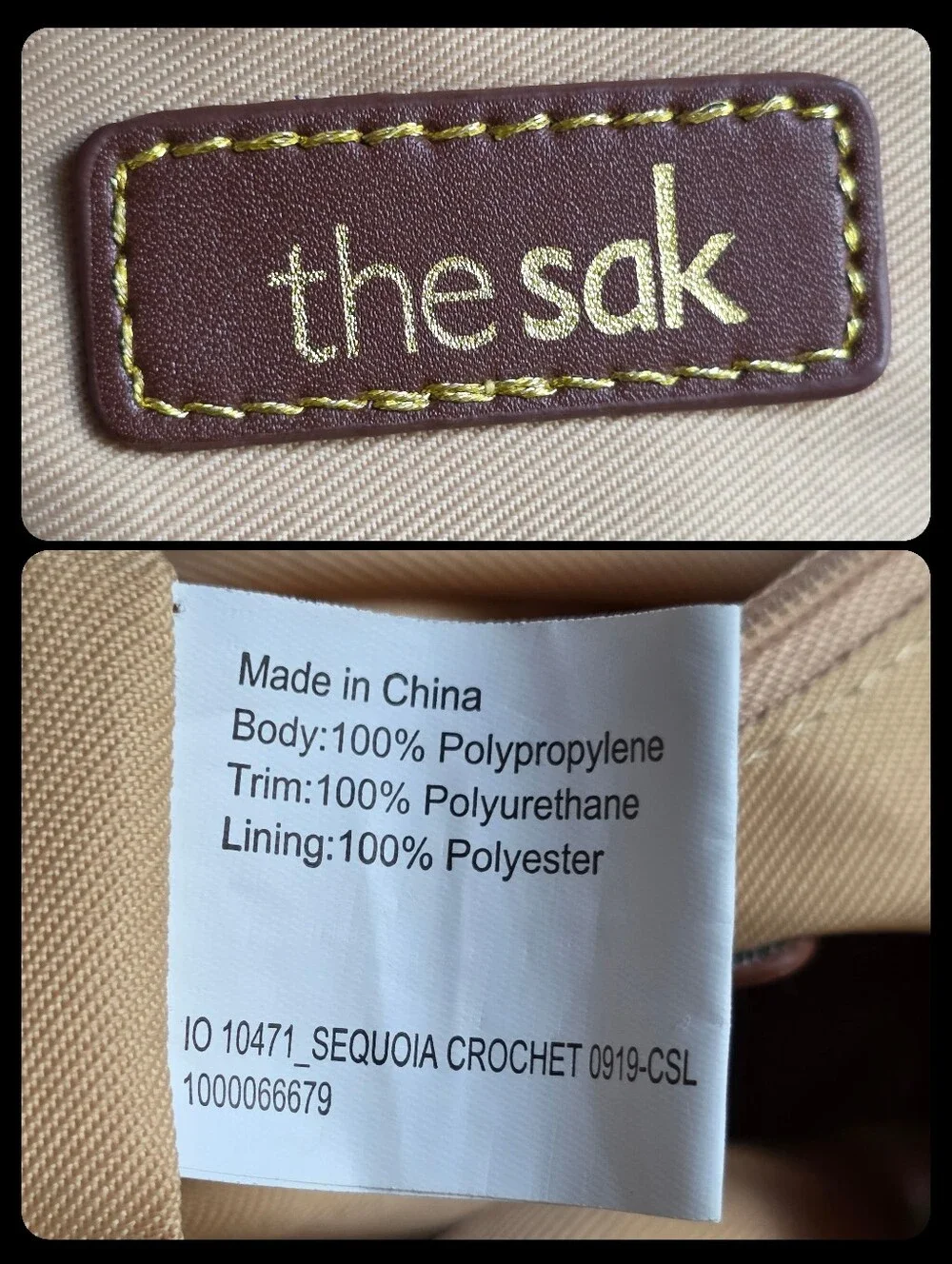 The Sak Sequoia Hobo Bamboo Static Hand Crochet Polypropylene Shoulder Bag